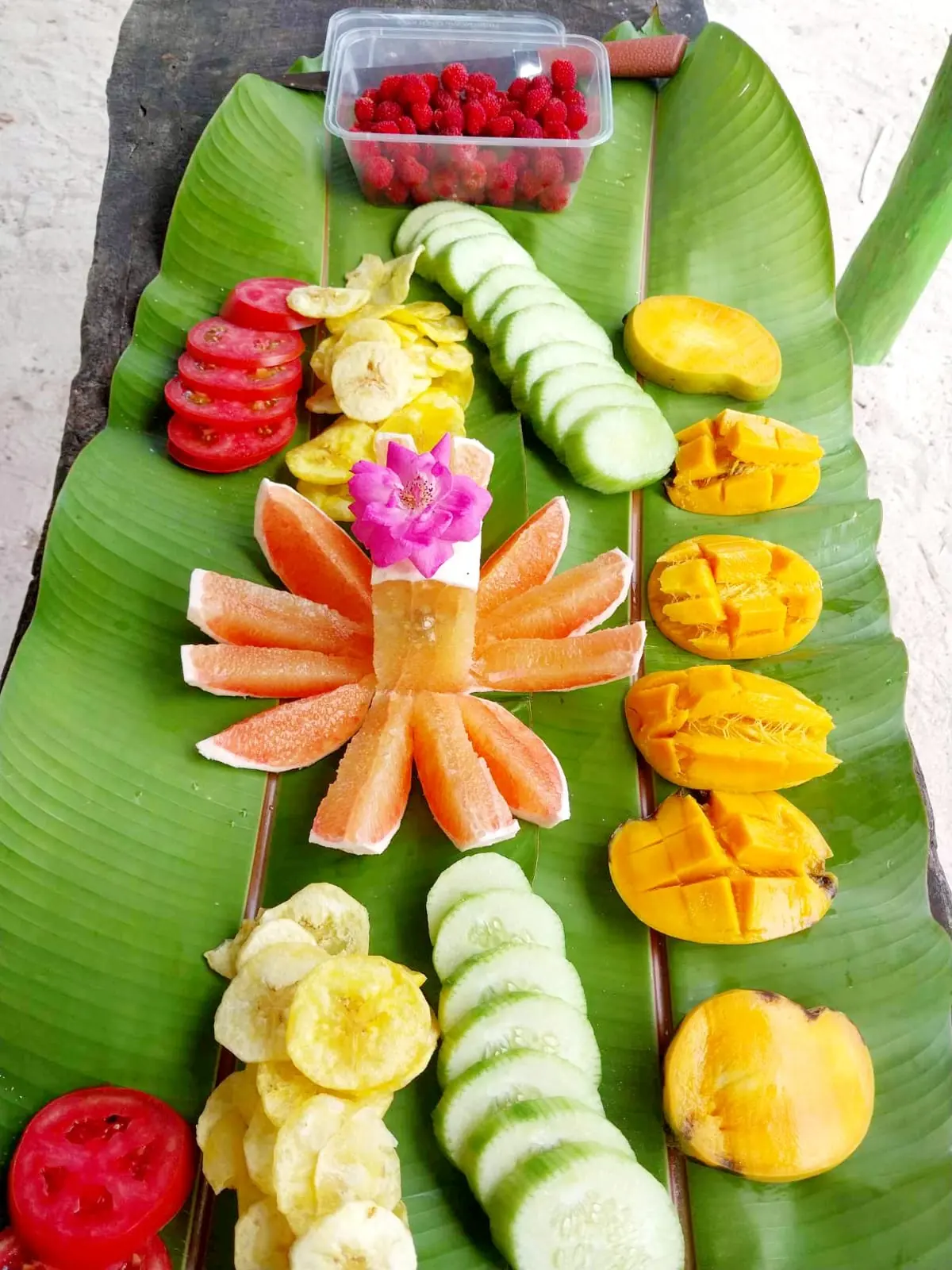Fresh tropical fruit platter
