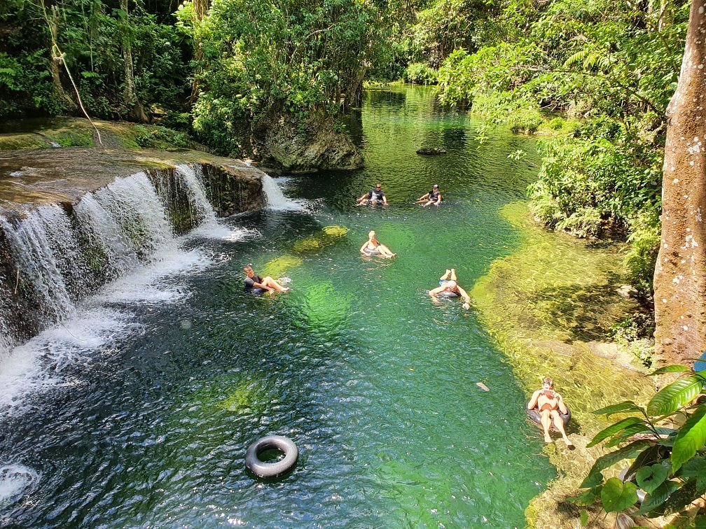 Waterfall and swimming pool on Efate
